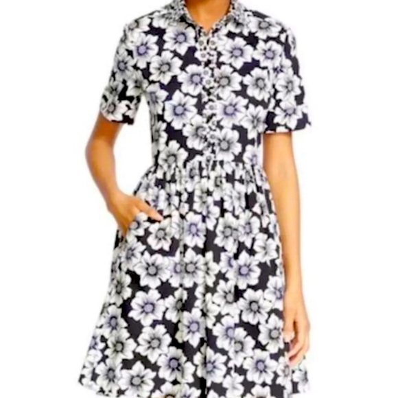 kate spade Dresses & Skirts - DRESS Floral Hollyhock White Black 0 by Kate Spade New with tag. NWT.